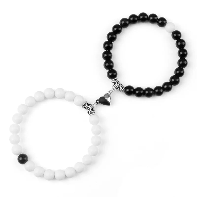 Yin and Yang Magnetic Heart Bracelet